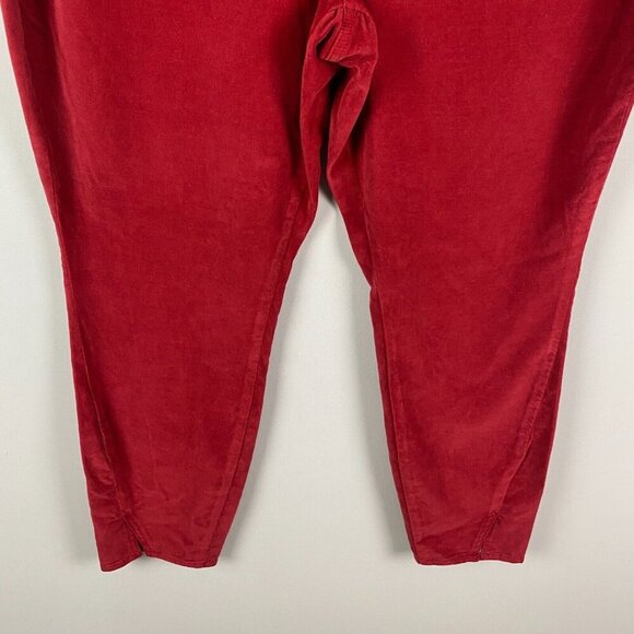 NYDJ Ami Twist Seam Ankle Slit Velvet Pants Size 18W Red - Picture 3 of 12